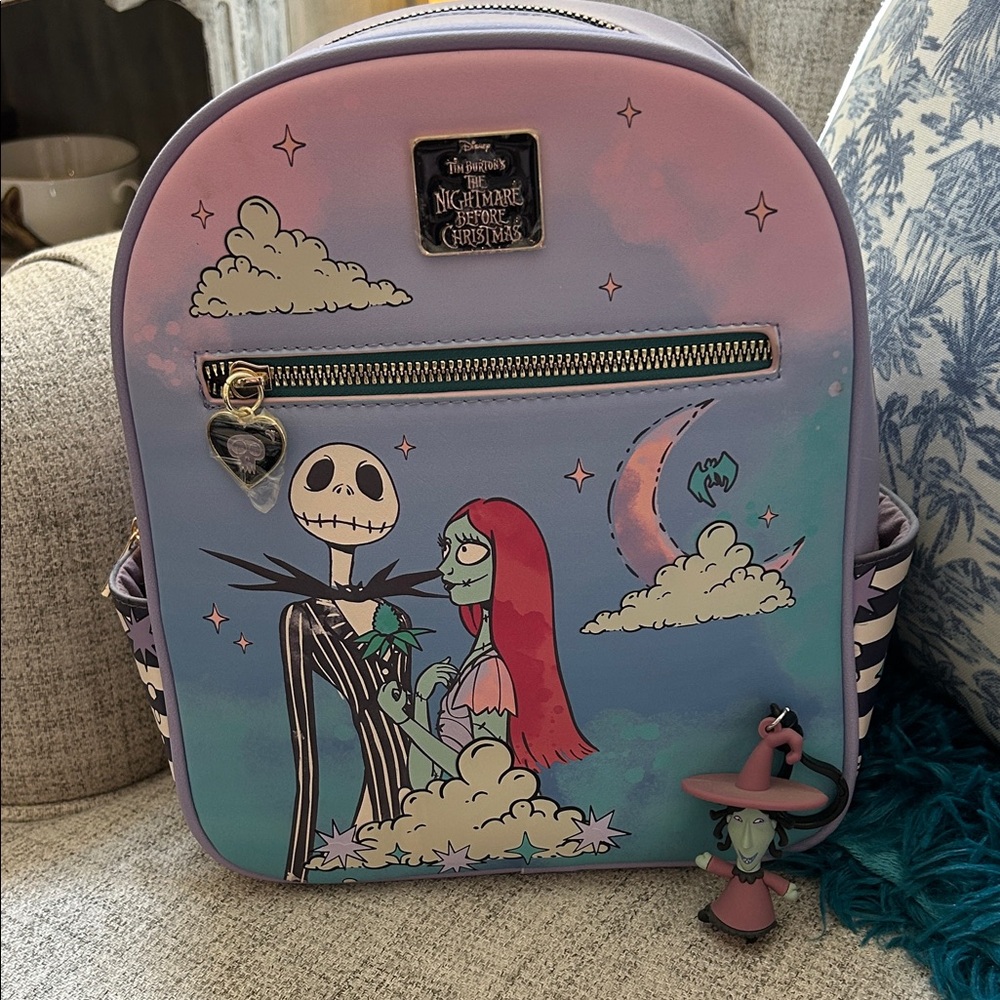 Disney Nightmare Before Christmas Kids Backpack - Pink and Purple